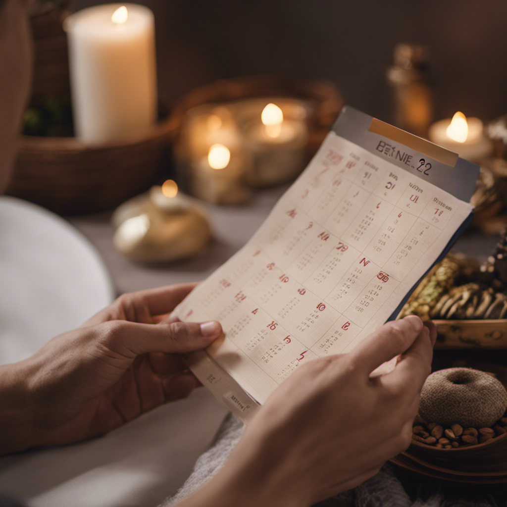 An image showcasing a serene setting with a person receiving Reiki, surrounded by a calendar depicting various dates