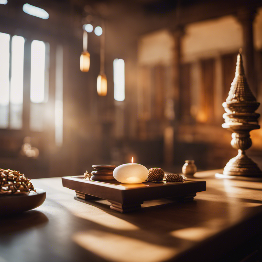 An image capturing the essence of the debate: a serene, sunlit meditation room adorned with symbols of different religions and spiritual practices, inviting contemplation on the relationship between mindfulness, religion, and spirituality