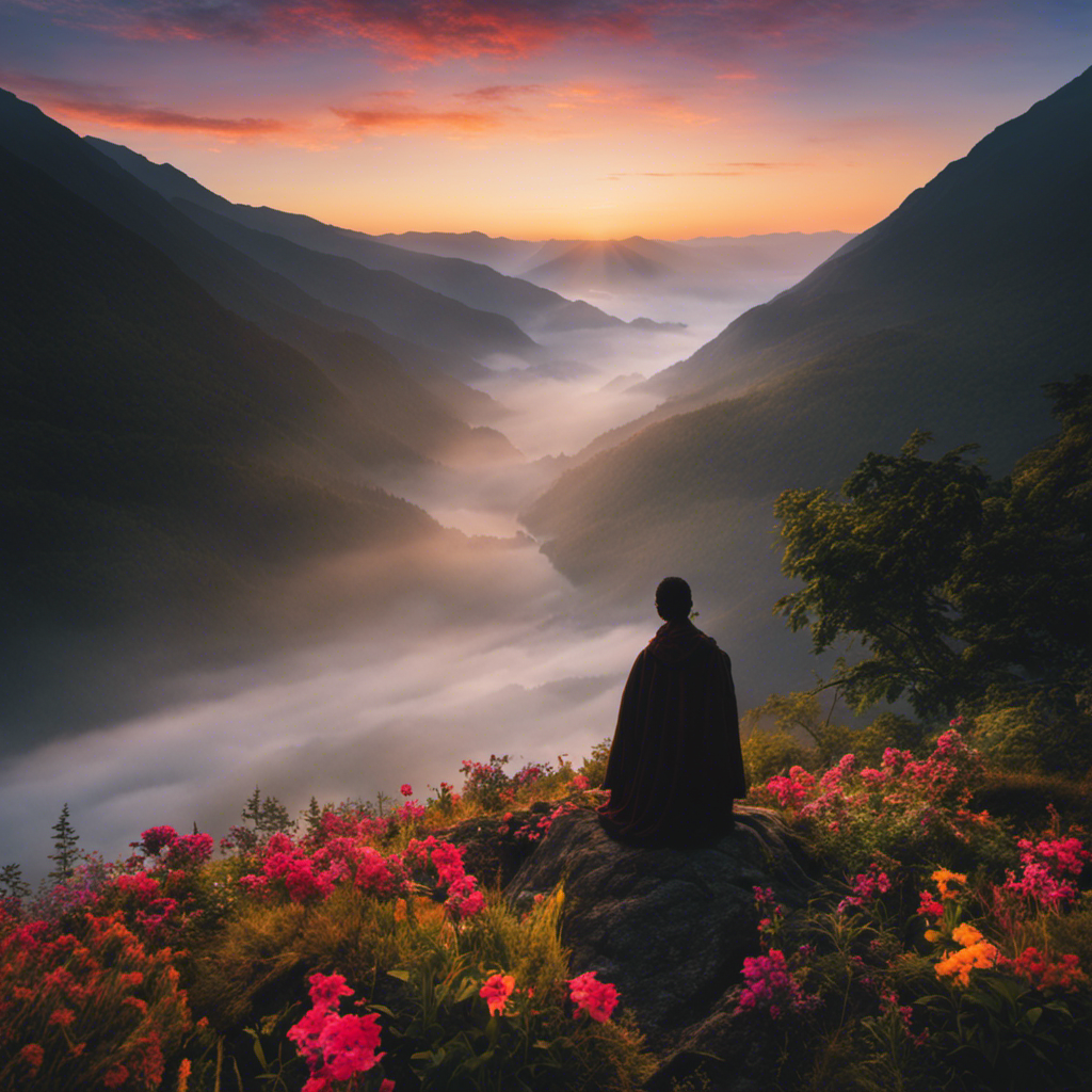 An image featuring a serene sunrise over a misty mountain range, symbolizing the awakening of the spiritual life